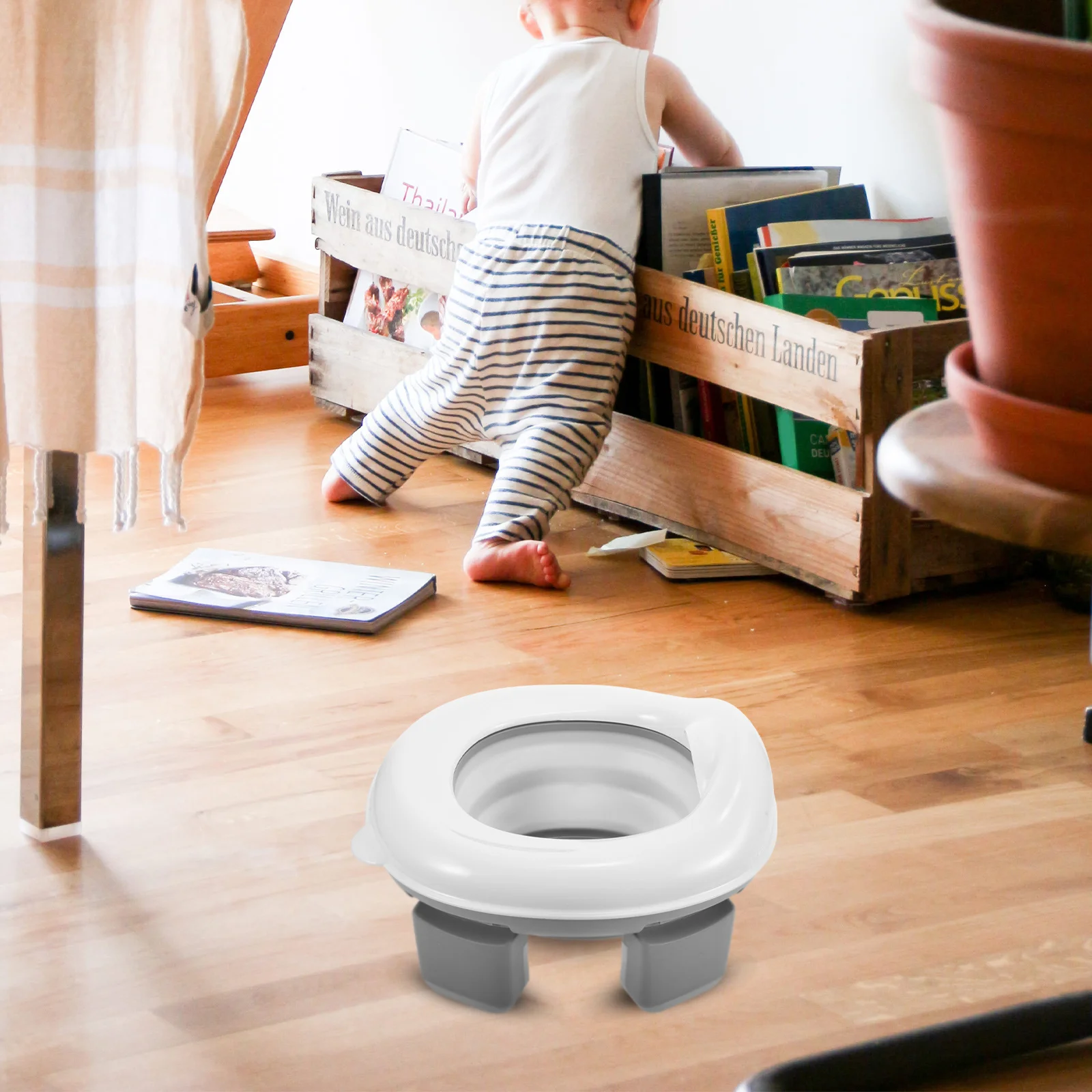 

Foldable Potty Kids Portable Toilet Tpe Pp Material Car Potty For Kids For Travel Car Camping Outdoor Indoor Use