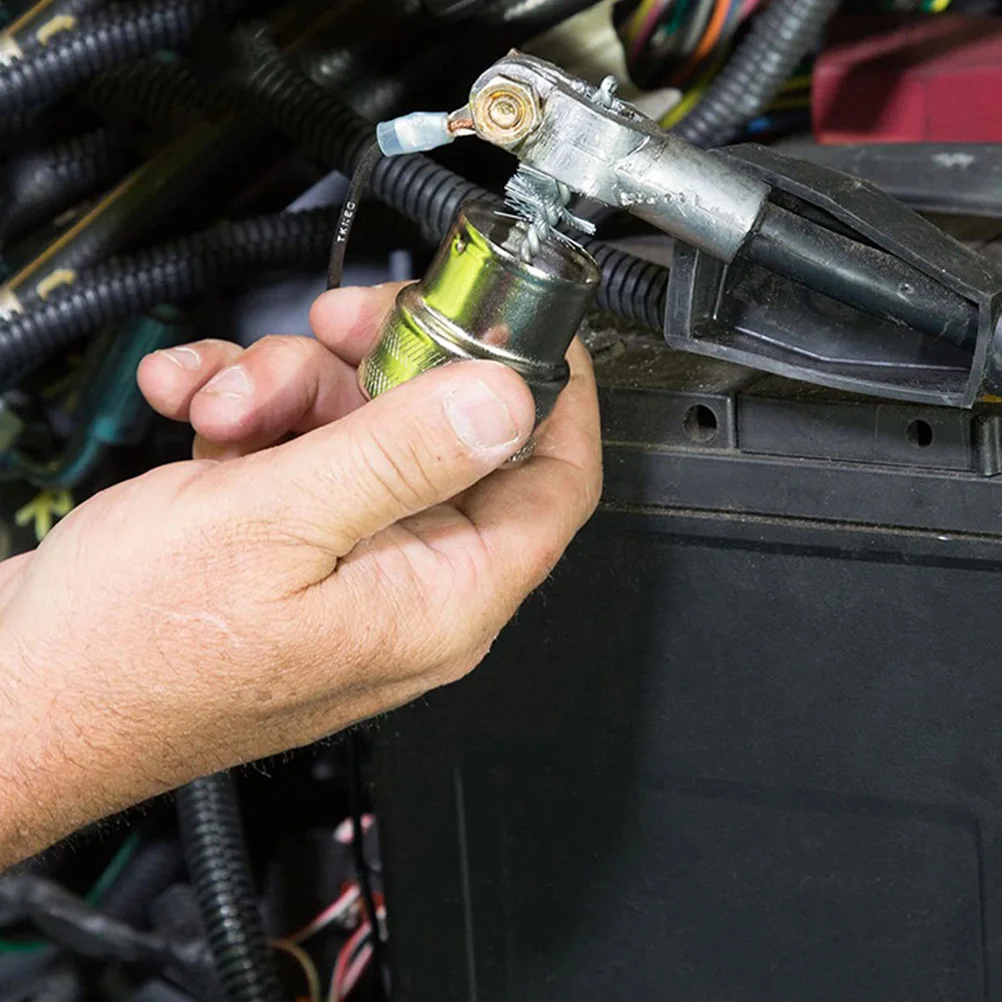 

2Pcs Terminal Cleaning Brush Sturdy Steel Wire Post Cleaner Remove Buildup Enhance Conductivity Auto Supplies