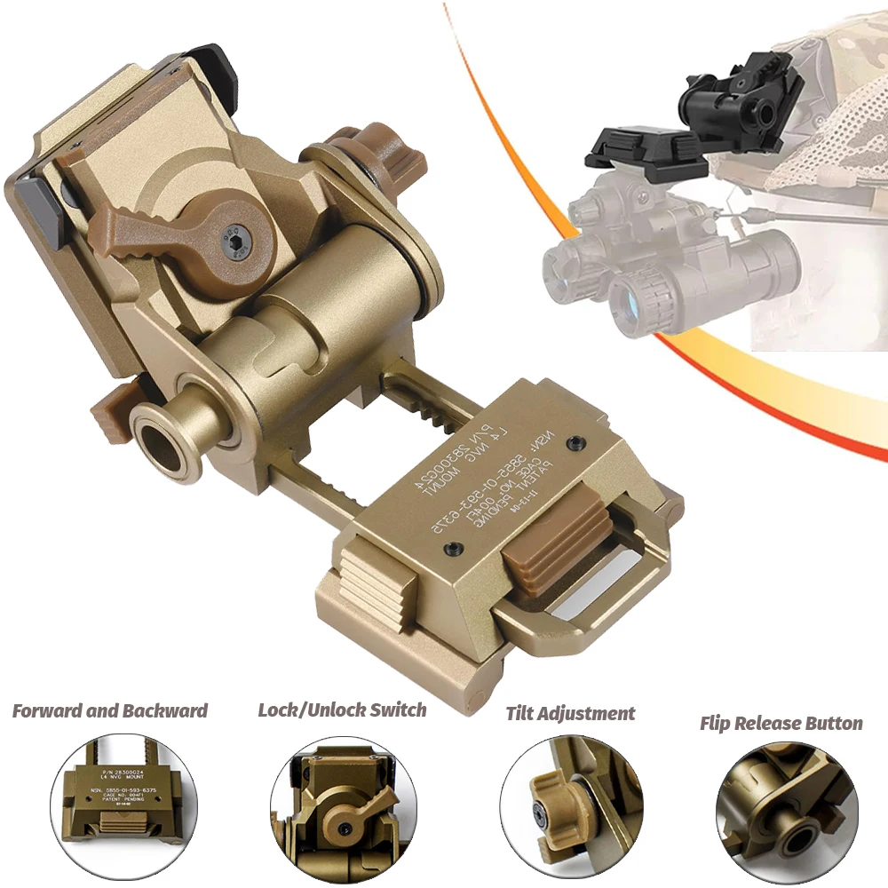 L4G24 NVG خوذة معدنية/نايلون جبل حامل نظارات الرؤية الليلية جبل الرياضة في الهواء الطلق التكتيكية خوذة قوس ل PVS15/18 #1