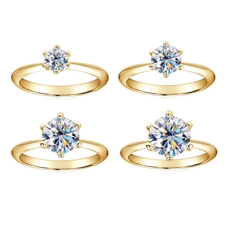 Solitaire 3ct 2ct 1ct Moissanite Wedding Ring for Women 925 Silver Plated 18K Gold Sparking Diamond Rings Finger Promise Jewelry