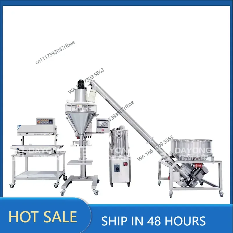 Stainless Steel Semi-Automatic Powder Filling Machine with Auger Filler for Food & Chemical Applications Bags Wrapping