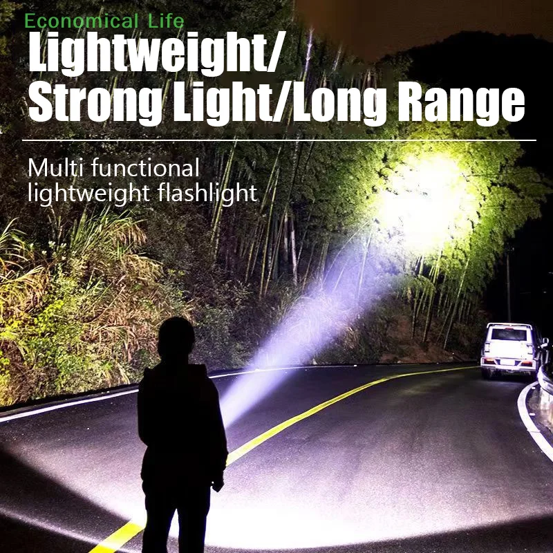 LED Strong Rechargeable Flashlight Home Outdoor Fire Camping Mountain Portable Mini Flashlight