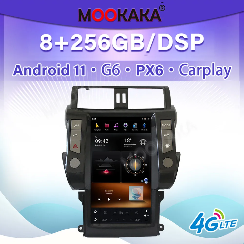 

For Toyota Land Cruiser Prado 150 2010-2013 Android 11 Car Multimedid player Auto Radio GPS Navigation Audio Stereo