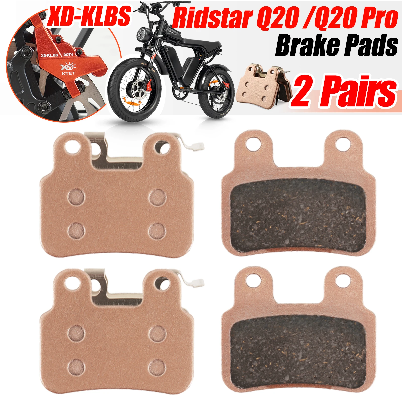 

Upgrade 2-Pair Semi-metal Brake Blocks F/R for XOD & XD-KLBS-DOTS Calipers – Fits Ridstar Q20/Q20Pro-H26Pro-EKX X2-X21-Freego X2