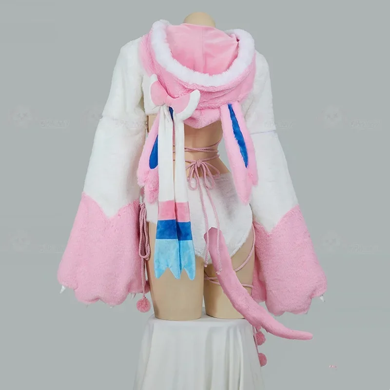 Dagelijkse modieuze rollenspelkostuums Sylveon Nymphali Feelinara Cosplaykostuum voor Halloween Kerstfestivalfeest