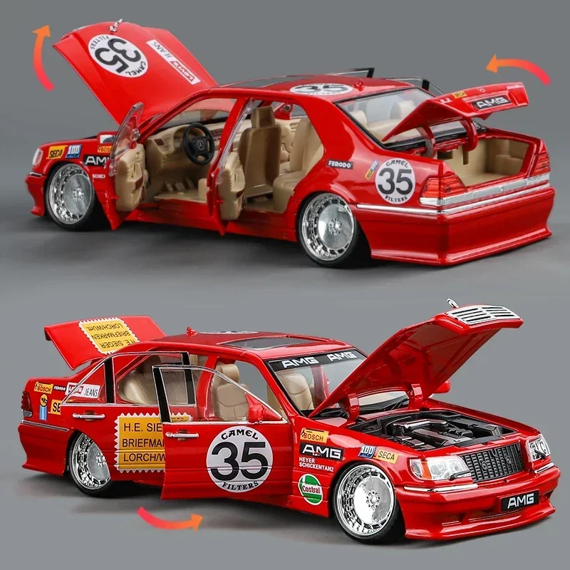 1:24 Mercedes Benz S W140 320SEL Modified Version Super Racing Car Alloy Metal Diecast Model Car Collecting Hobbies Ornaments