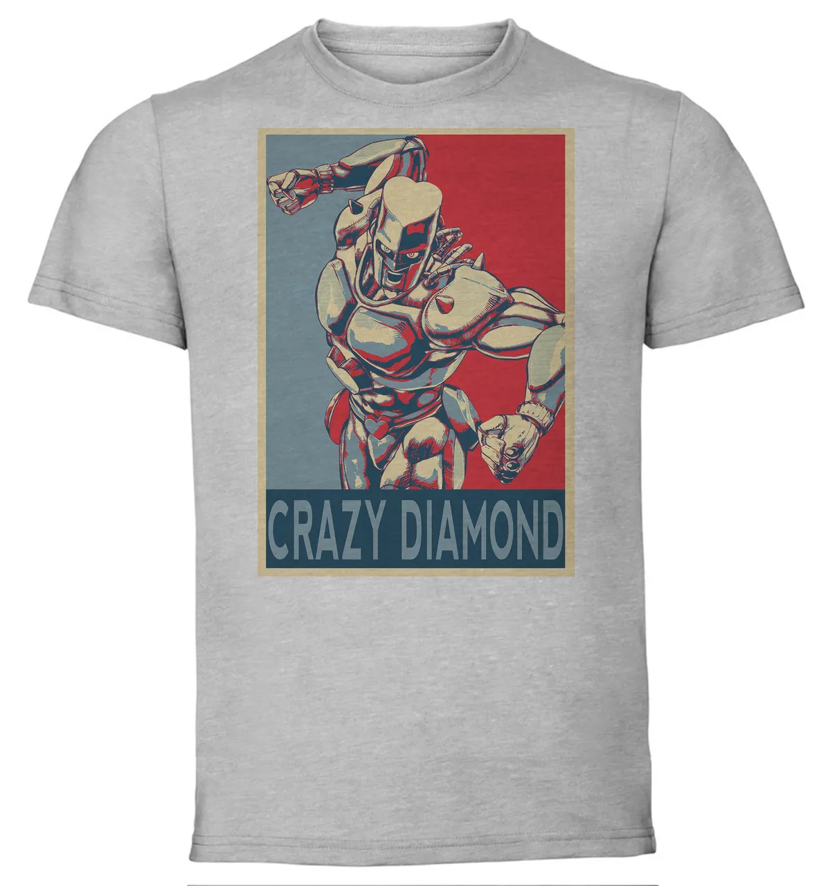 T-Shirt Unisex Grey Propaganda Jojo's Bizarre Adventure Diamond is Unbreakable Crazy Diamond