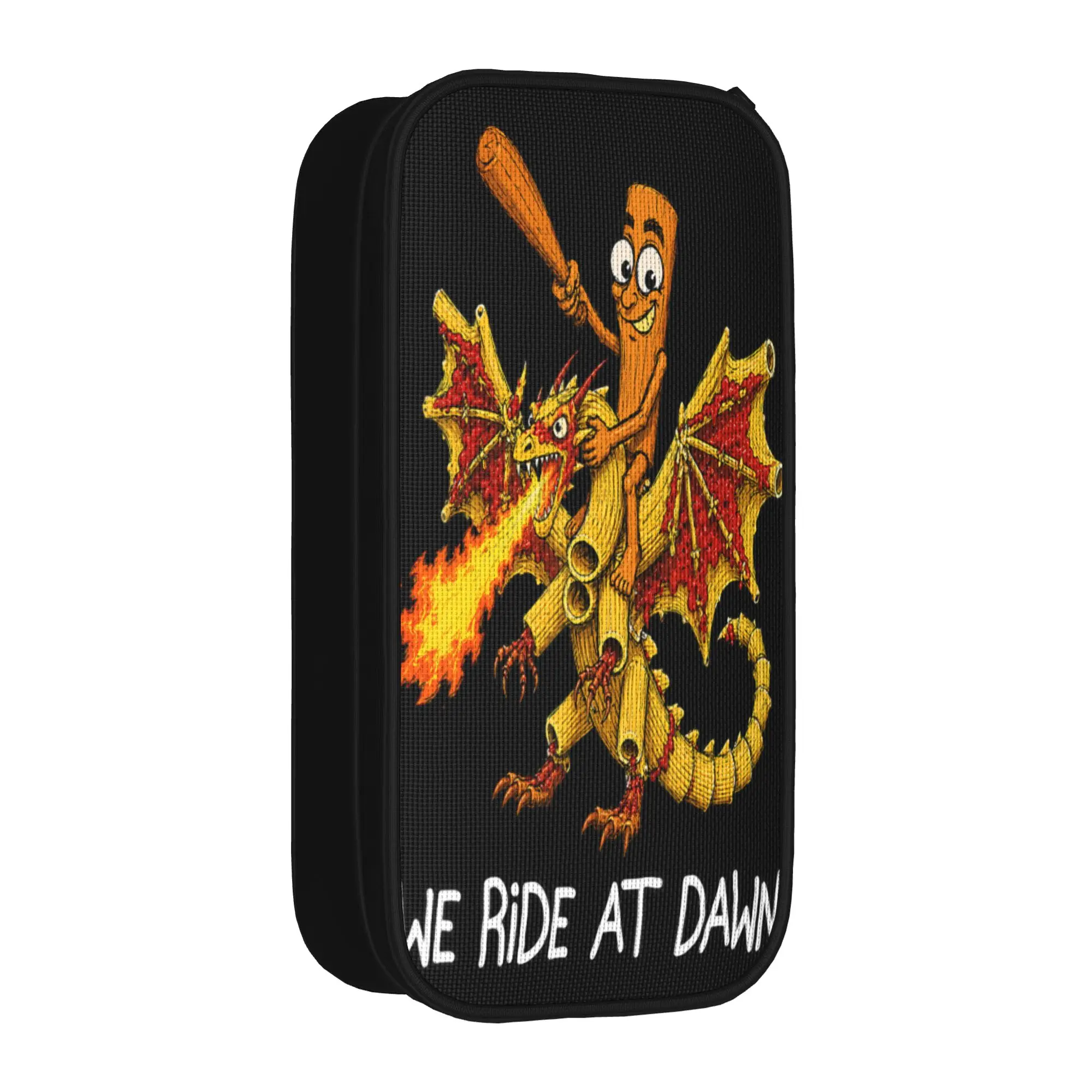 We Ride At Dawn Tung Sahur Dragon Cannelloni Brainrot Meme Pencil Case University Pencil Pouch Child Canvas School Pencil Cases