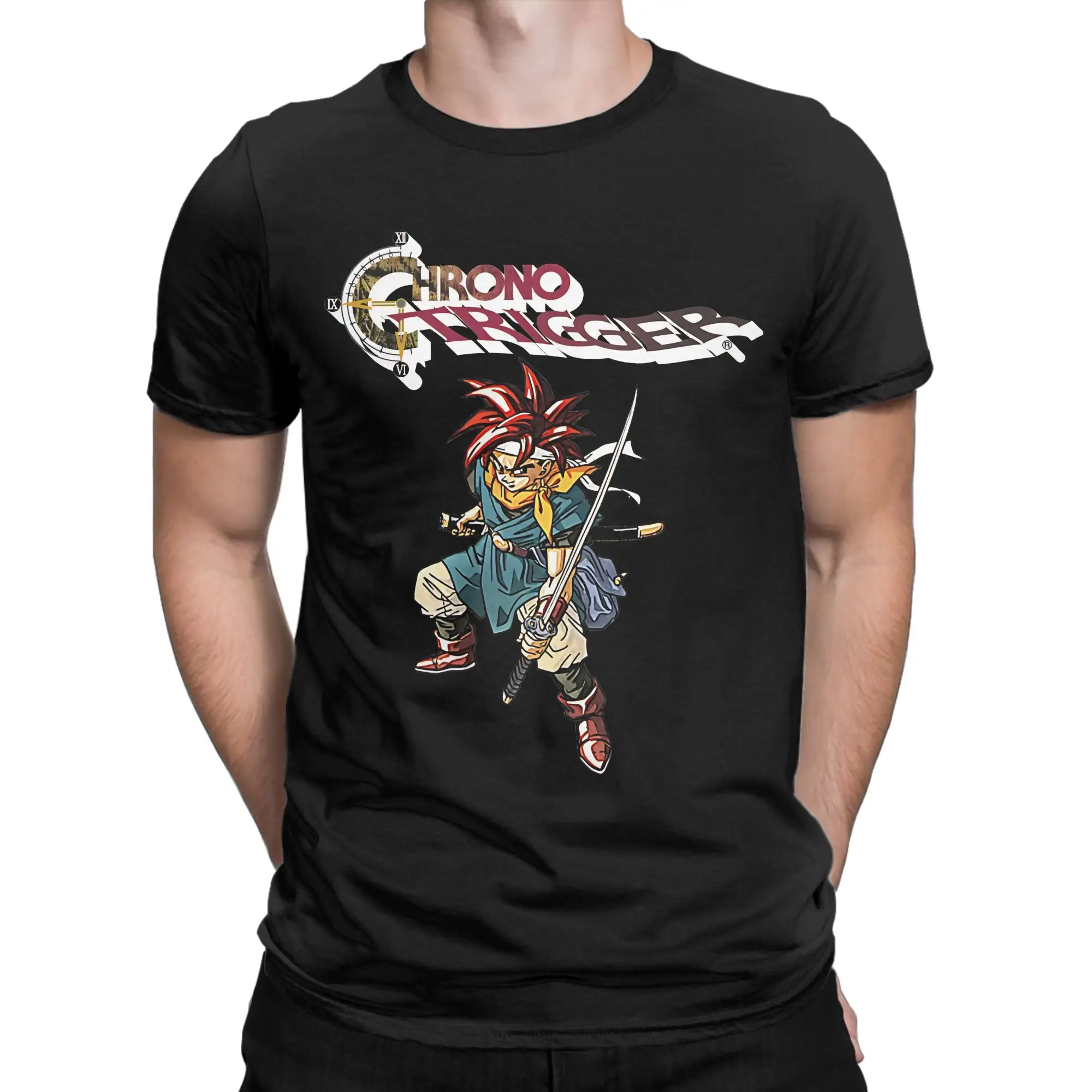Crono from Chrono Trigger Funny Graphic 100% Cotton T-Shirt Chrono Trigger Tops Tees For Men