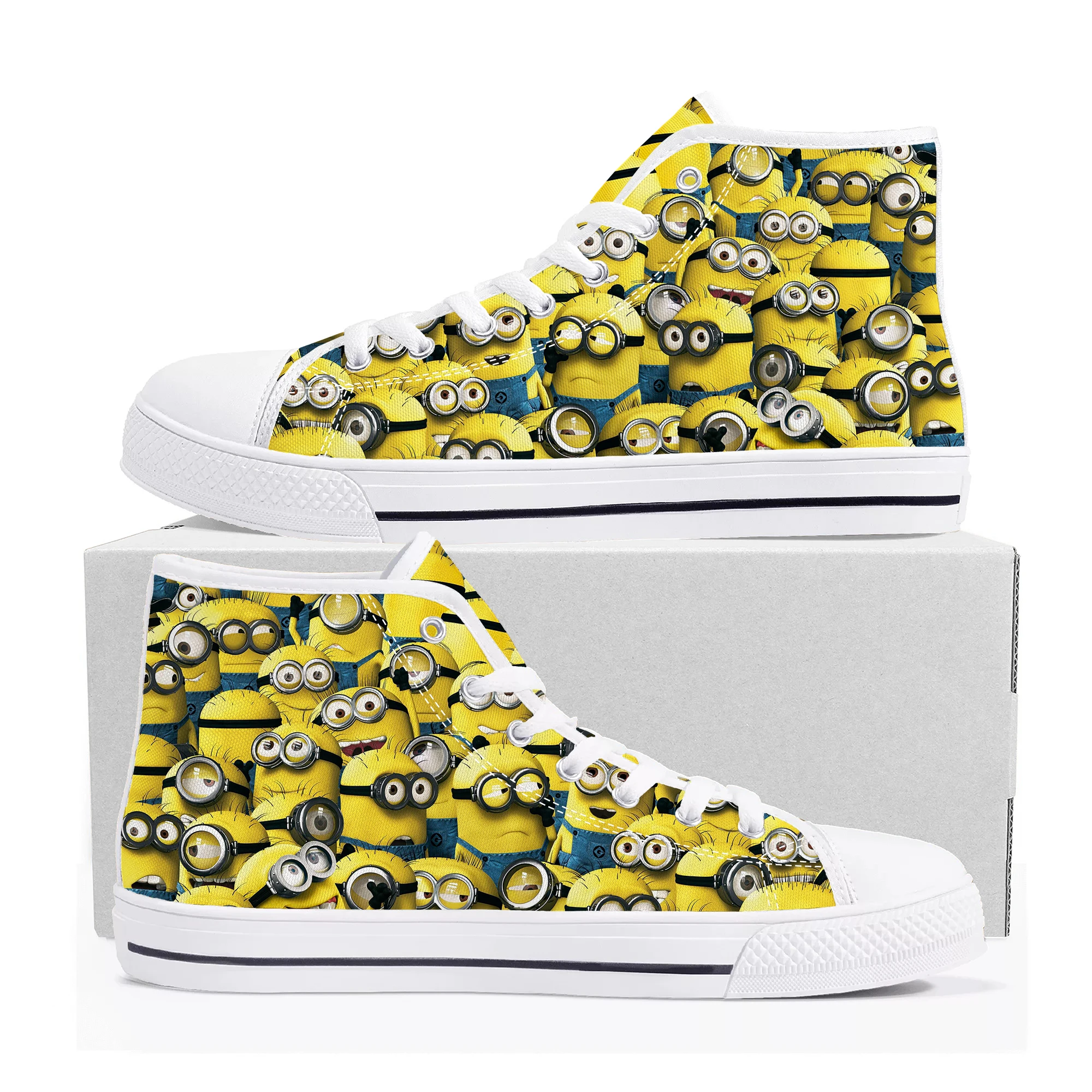 Kevin Stewart Bob High Top Sneakers Little Yellow Man Cartoon Mens Womens High Quality Canvas Shoes Casual Tailor Made Sneaker