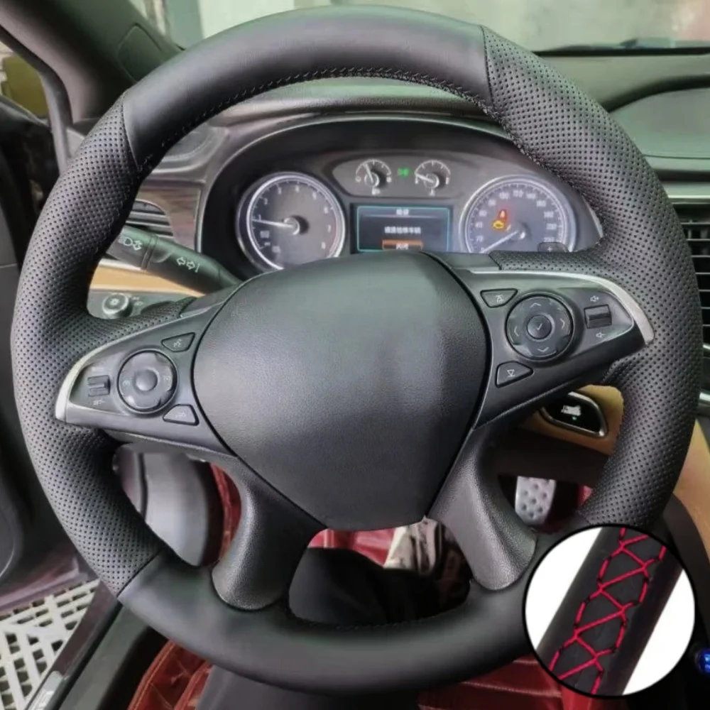 Braid Car Steering Wheel Cover Wrap Hand Sewing Microfiber Leather Non-Slip For Buick Lacrosse 2015-2018 Enclave CXL 2018 