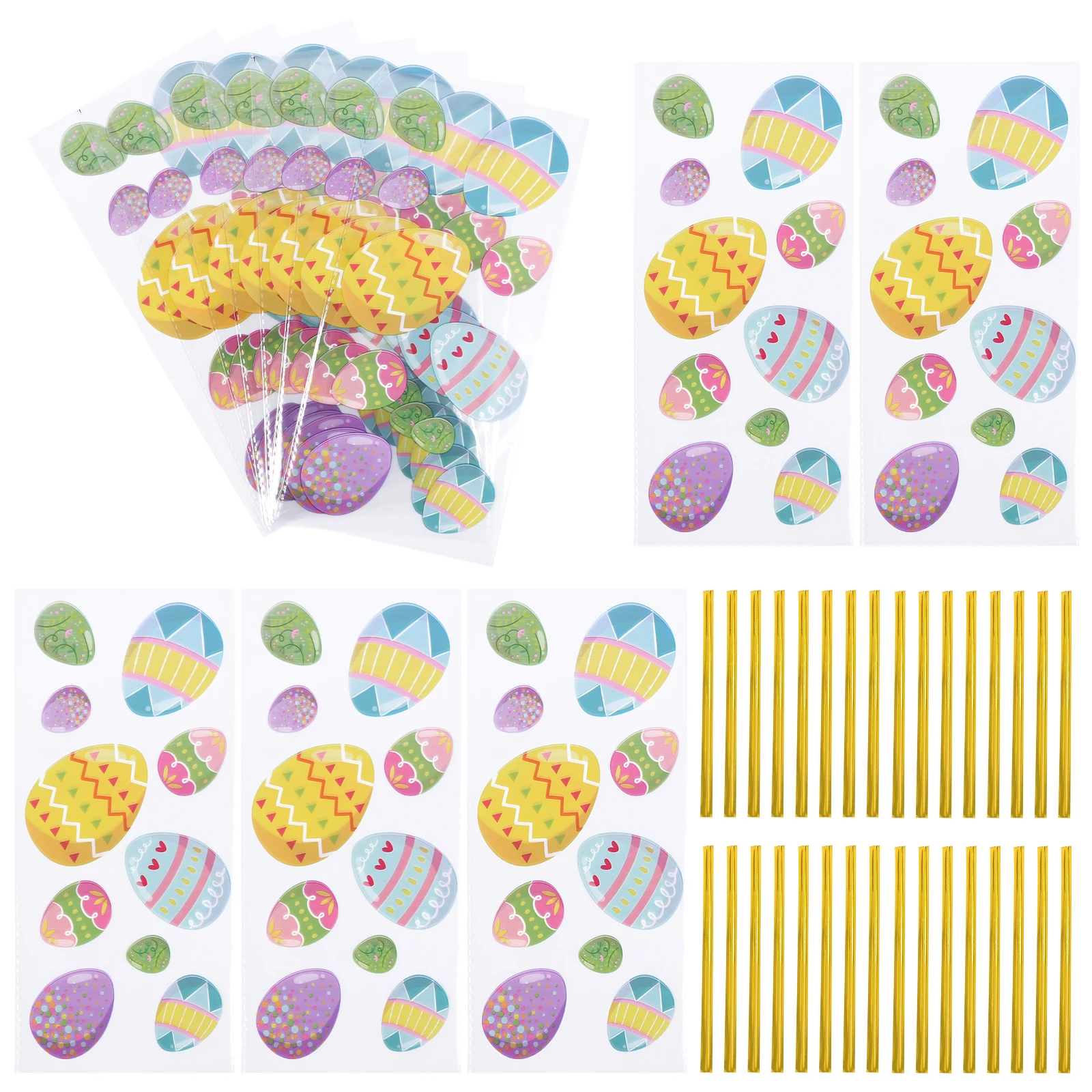 

300 pcs Easter C Wrappers OPP Packing Healthy Material Wide Bags For Packing Application Sugar Treats Bags