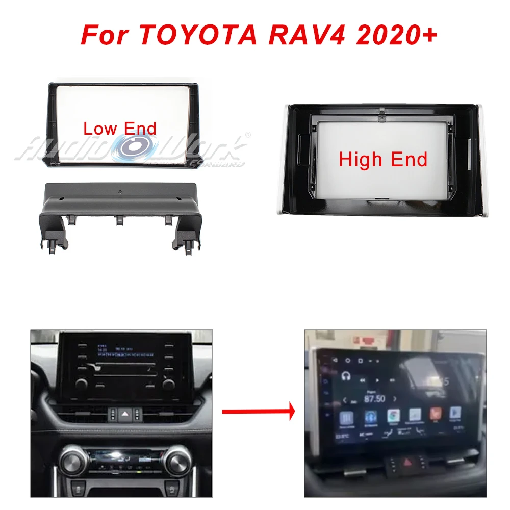 

10 Inch 2Din Car Stereo Fascia Frame for Toyota RAV4 2020 2021 2022 2023 2024 Dash Panel Mount Trim Kit Adapter