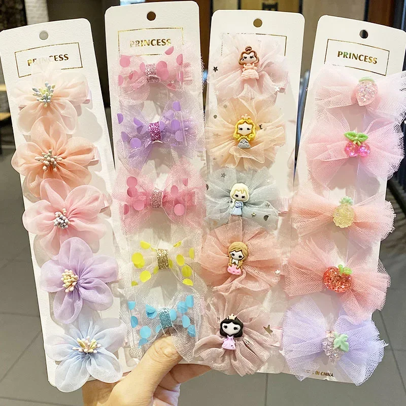 Oaoleer 5cs/lot Pompom Baby Hair Clips Lovely Fur Hairpins Barrettes Set For Baby Girls Kids Fashion Ball Hairgrips Accessories