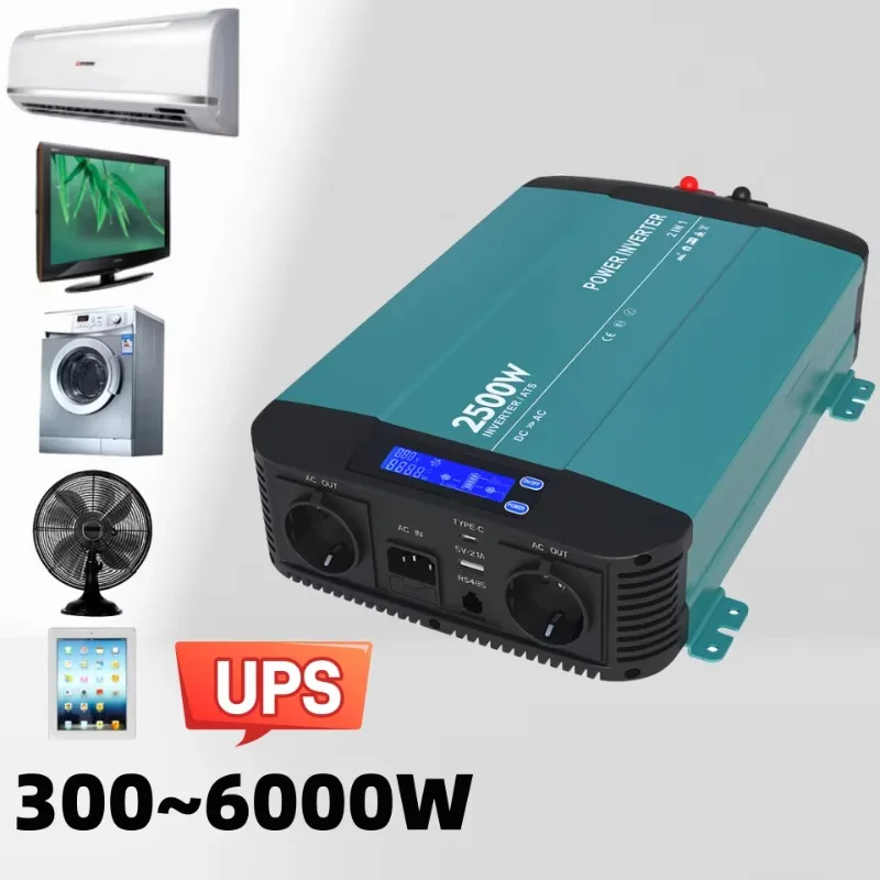 12V 24V 48V Single Phase Solar Inverter 1.5KW 2.5KW Pure Sine Wave OEM for Home Appliances RVs Camper Vans