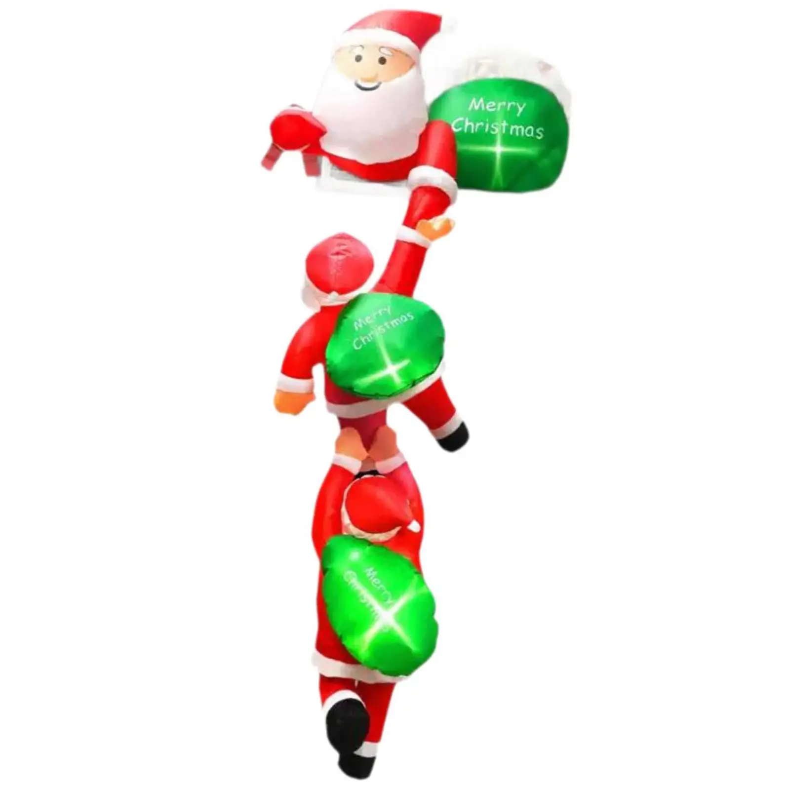 Christmas Inflatable Climbing Santa Claus Outdoor Decoration Photo Props Props with Build in LED 94.49'' Tall for Holiday