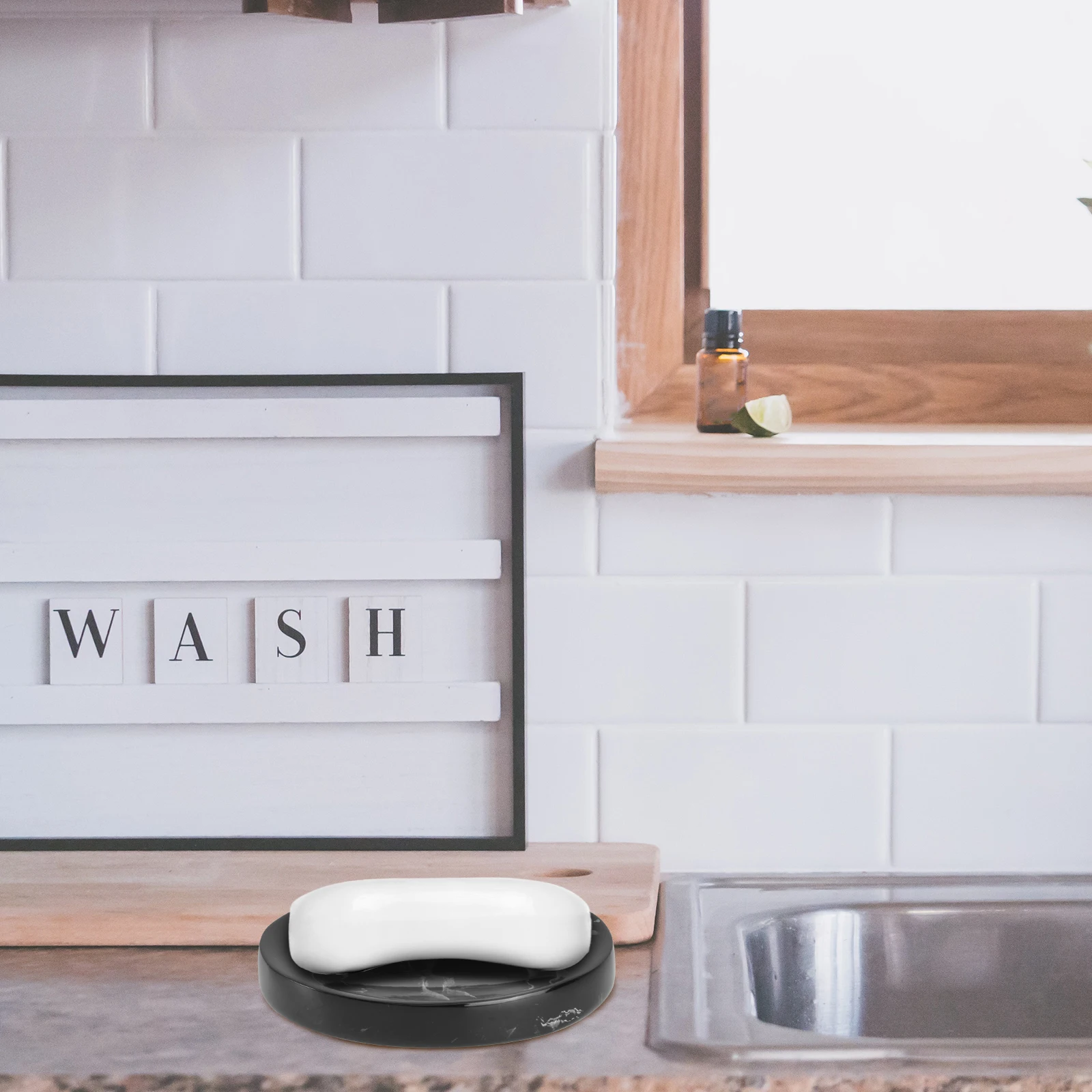 

1Pcs Decorative Soap Box Marble Soap Holder Waterproof Mold-Resistant for Bathroom Toilet Kitchen Travel Use