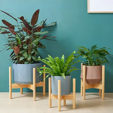 북유럽 꽃 냄비 랙 크로스 모양 실내 소형 꽃 랙, 바닥 스탠딩 보관 랙, 발코니 거실 식물 스탠드 선반