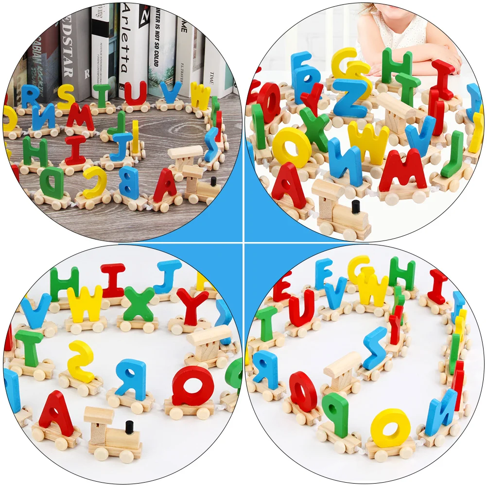 1 set 1 Set Bunte Holz Alphabet Zug 26 Buchstaben Für Kinder Lernen Pädagogische Kleinkind Spiele Montessori Frühen Lehrmittel
