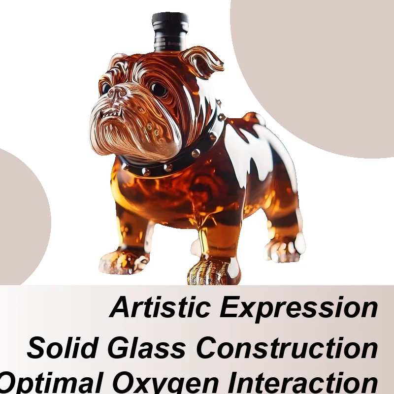 

Whiskey Bottle Dog Decanter Funny Glass Collectible Novelty for Men Home Tasting Beer Bachelor Event Wedding Collector Father's