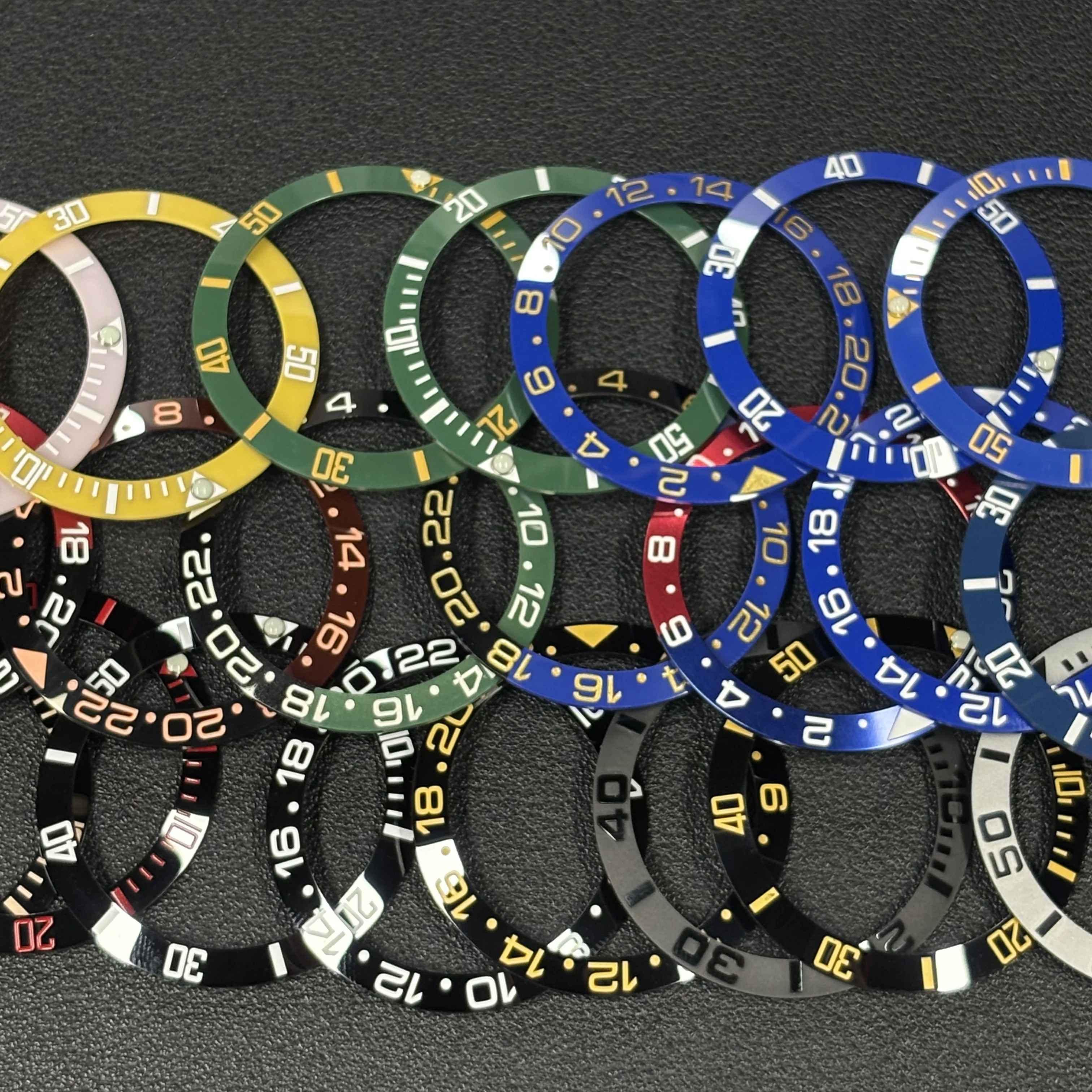 38mm Diver Series Perline luminose orologio lunetta in ceramica Fit 40mm Diver Watch Case NH35 NH34 GMT Orologio da uomo Parte Accessori