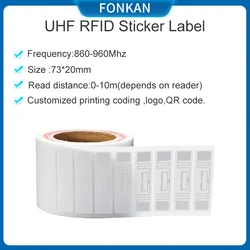 1000pcs UHF RFID Label 73x20mm Passive Sticker Paper Label Tag 860Mhz 960Mhz Long Range Label for Warehouse Manage UHF RFID