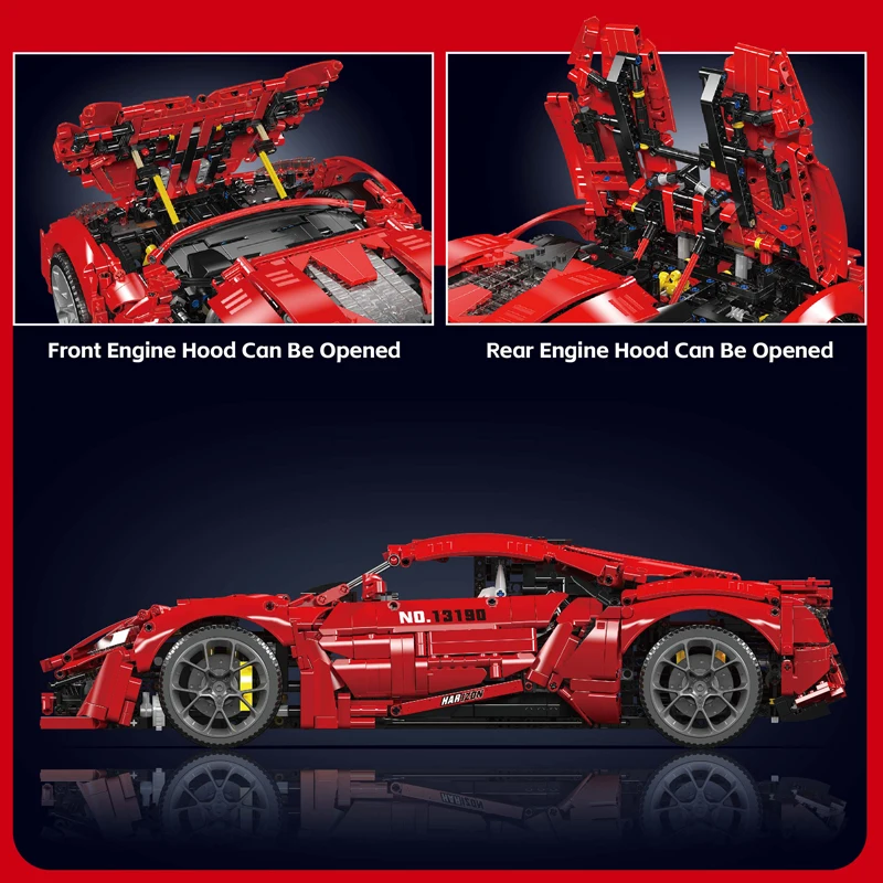 Mould King 13190 Technical Car Building Block Remote Control Lykan Hypersport Racing Car Model Assembly Brick Toys Kids Gift