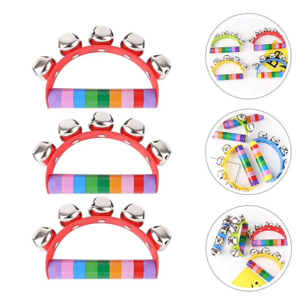 3 pezzi sonaglio in legno campanella sviluppo infantile giocattolo educativo apprendimento precoce stimola la coordinazione dei sensi del bambino