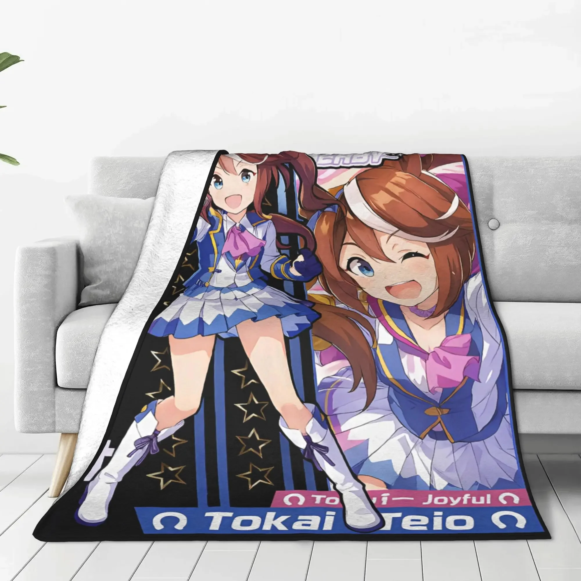 Warm Soft BlanketGirls Boys Decorative Tokai teio Horse Girl Prettys Derbys Throw Blanket  Flannel Bedspread For Sofa Bed Cover