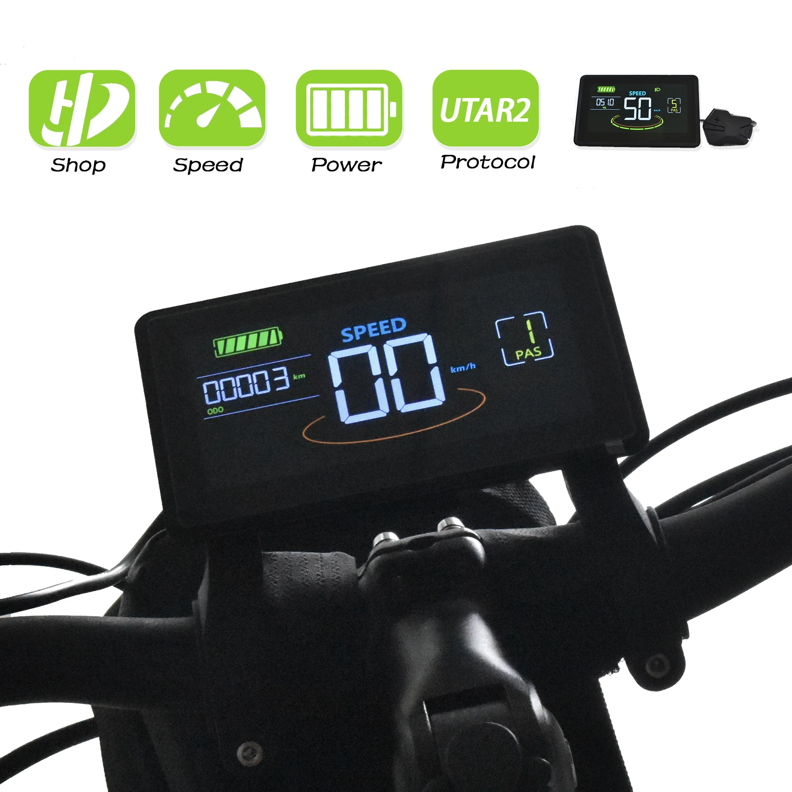 H6C Odometer Applicable To UART2 Wired Bicycle Speedometer Automatic Lcd Bicycle Computer Electric Bicycle Accessories