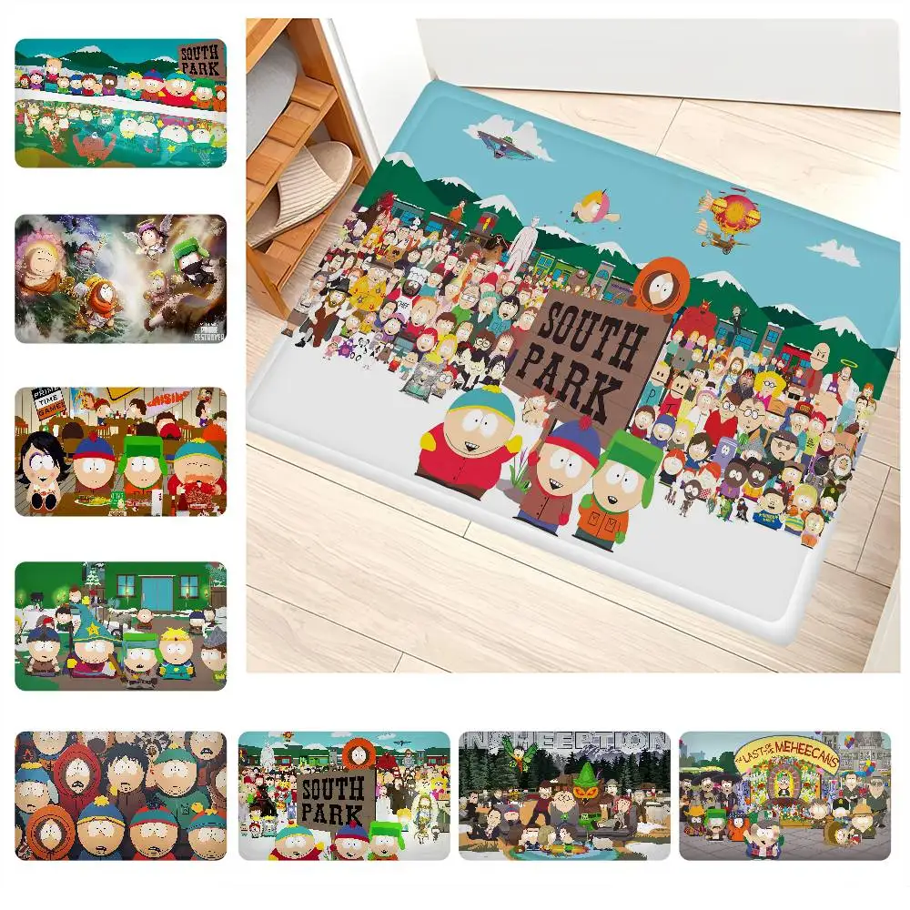 Movie S-South Cartoon P-Parke Floor Mat Rectangle Anti-slip Home Soft Badmat Front Door Indoor Outdoor Mat Hotel Decor Mat