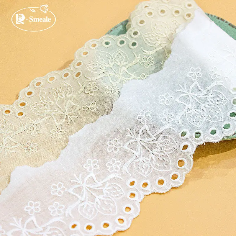 7,5 cm breite neue Erdbeer-Schleifen-Baumwoll-Stickerei-Spitzenborte, für selbstgemachte Puppenkleidung mit Kantenverzierung, Baumwollstoff-Stickerei – Detail 7