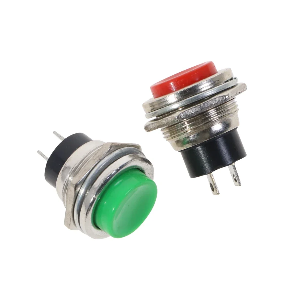 Momentary SPST NO Round  Push Button Switch 16mm Red/Yellow/Blue/Green/White 6A/125VAC 3A/250VAC