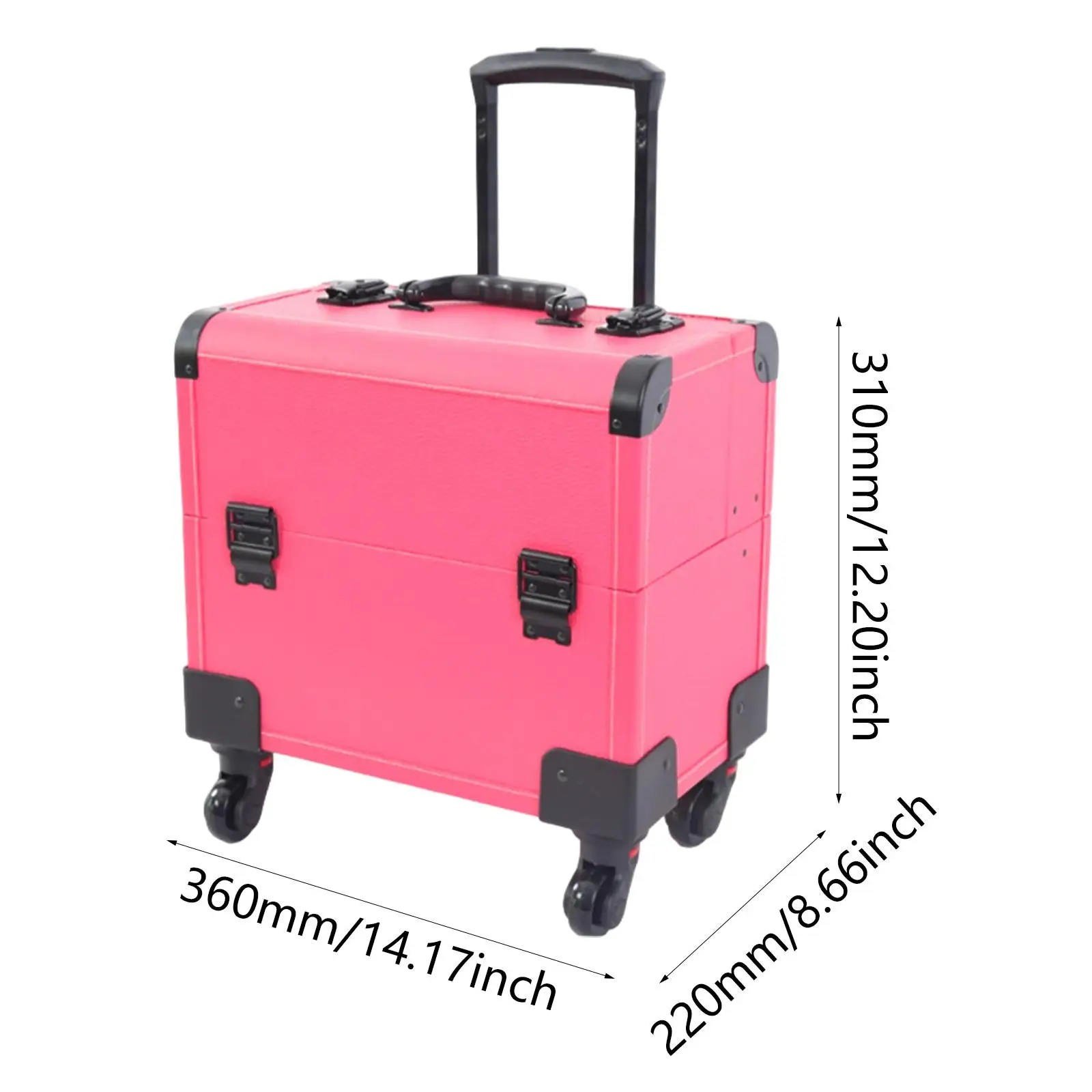 Trolley Cosmetic Case Vanity Case Jewelry Storage Organizer Suitcase Travel Hairdressing Case Makeup Travel Bag for Traveling