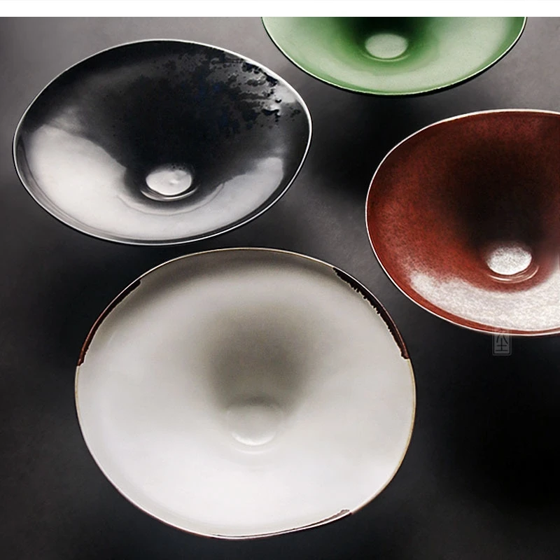 

Japanese Handmade Stoneware Bowl Retro Ceramic Tall Fruit Snack Plate Household Art Rice Noodle Soup Salad Tableware