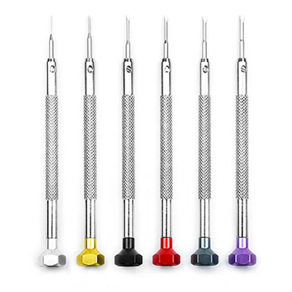 

6*Precision Screwdriver 0.6-1.6mm Colored Slotted Screwdriver Watch Glasses Repair Hexagonal Head Screw Drivers Hand Tools