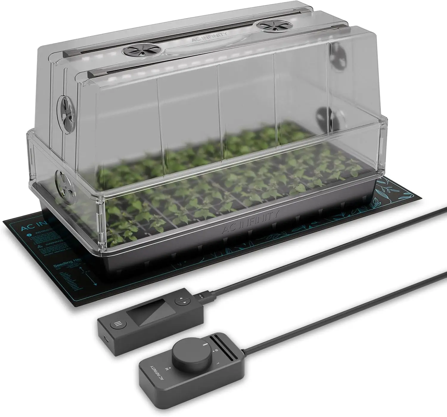 

Heavy-Duty Large Humidity Dome 6x12 Germination Kit, Full Spectrum LED Grow Light Bars w/Samsung LM301H EVO LEDs, Heat Mat