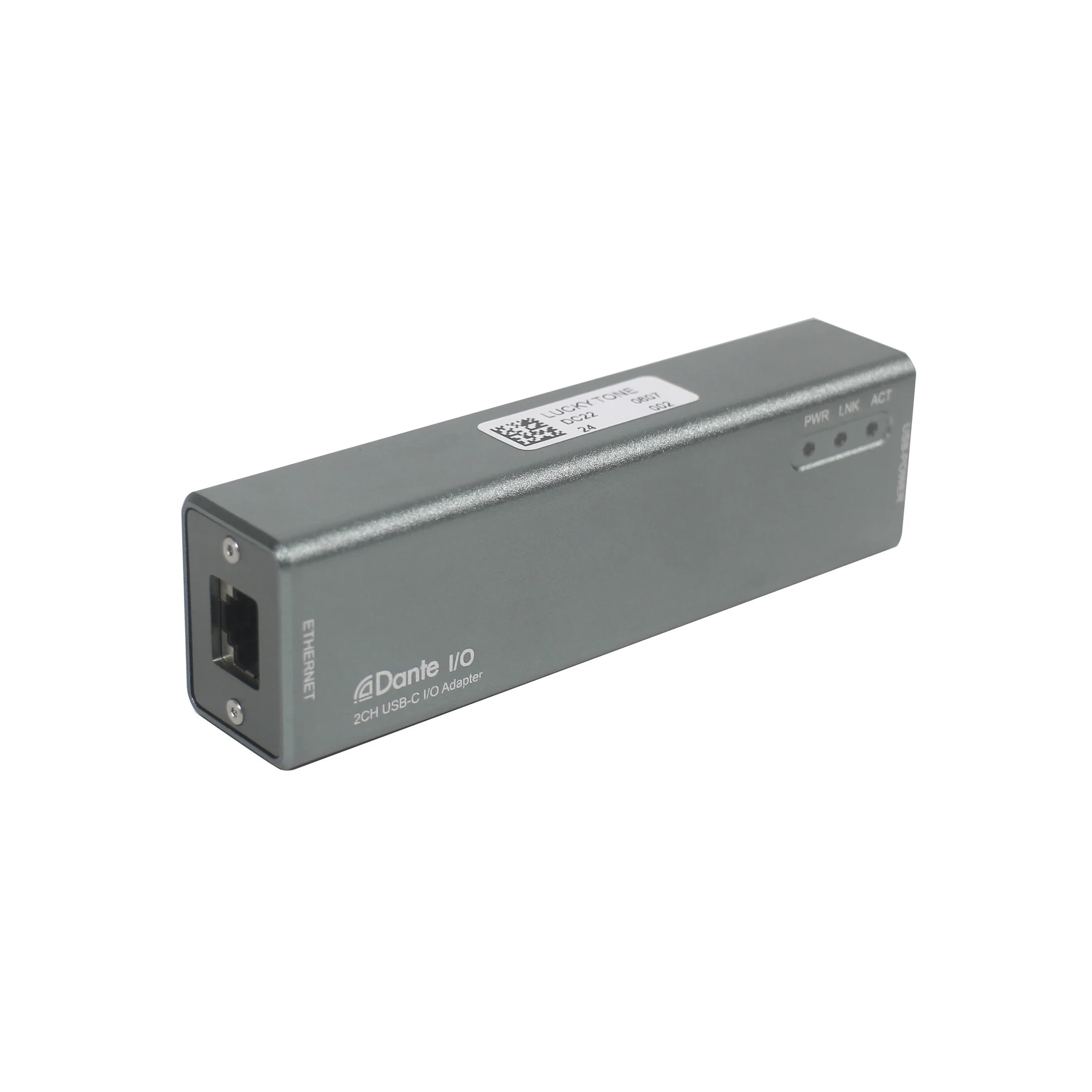 2026 2-Channel Dante to USB-C Audio Converter with 24-Bit A/D, PoE or DC Power, for Studio & Streaming Applications
