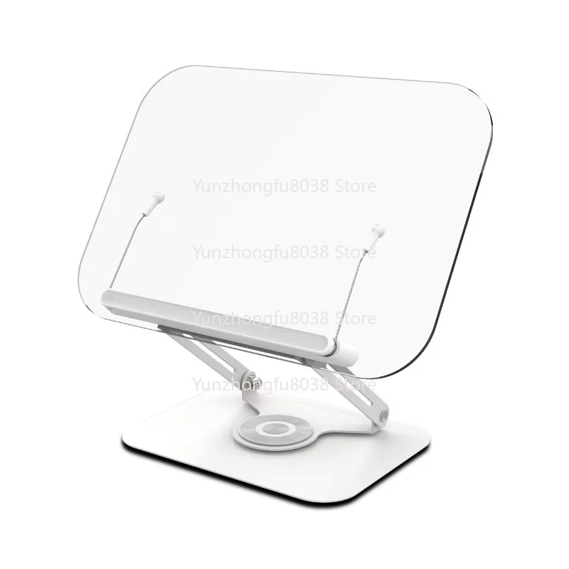 Plastic Transparent Adjustable Height 360 Degree Rotating Desktop Tablet Reading Stand