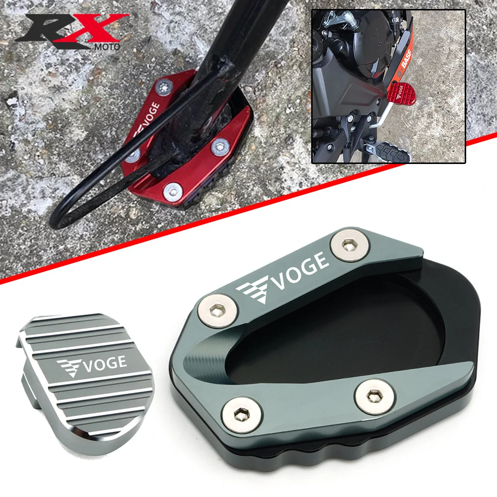 

New For loncin Voge 500r 650ds 300r 300rr 300ac Motorcycle CNC Kickstand Foot Side Stand Extension Pad Support Plate Enlarge S