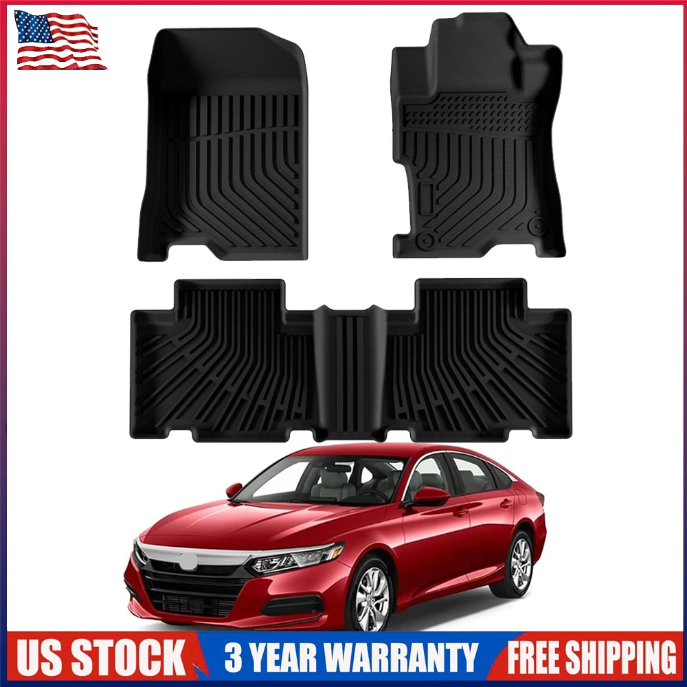 3PCS New Car Floor Mats For Honda Accord 8th Gen 2008-2013 All-Weather Automotive Floor Mats Waterproof Heavy Duty Car Mats Flexible Floor Liners