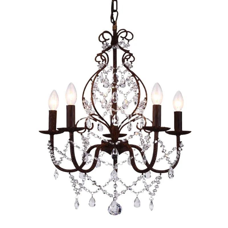 

Американская минималистичная хрустальная люстра для спальни, дома, теплый ретро-ресторан