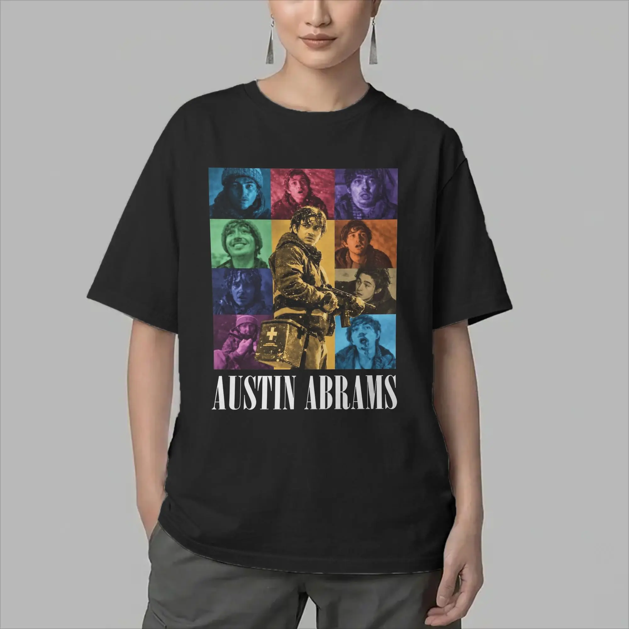 Austin Abrams Bryan  T Shirts for Men Cotton Funny T-Shirts Round Neck  Tee Shirt Short Sleeve Clothing Gift Idea