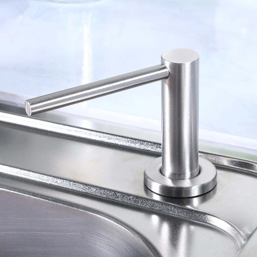 

Stainless Steel Kitchen Sink Soap Dispenser Built In Detergent Pump for Dish Wahsing Hand Press Bathroom Lotion Liquid Dispenser
