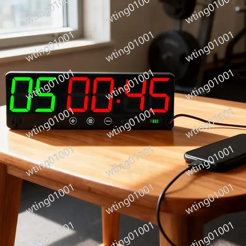 for CP50A Intelligent Multifunctional Digital Fitness Timer Wall Clock Countdown Stopwatch Gym Timer