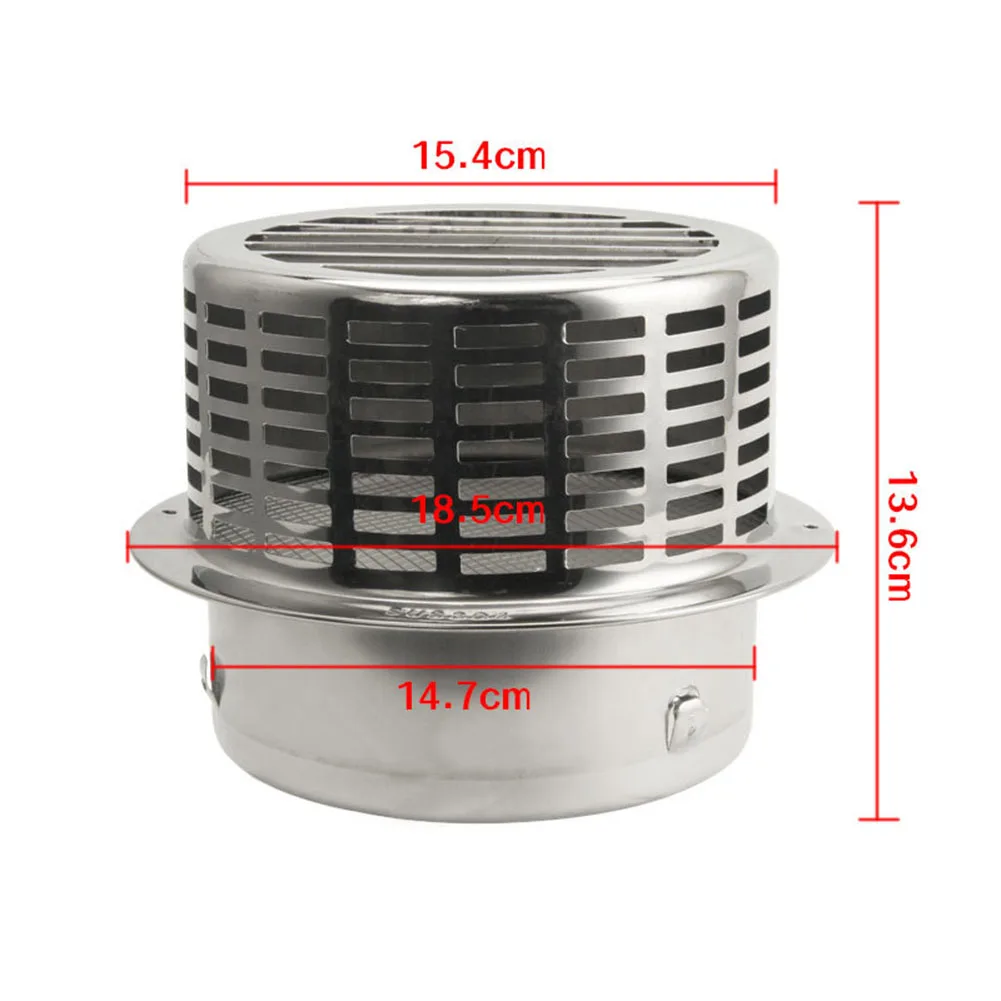 Stainless Steel Water Heater Chimney Cap Exterior Wall Air Outlet Pipe Exhaust Air Vent Ducting Ventilation Exhaust Grille Cover