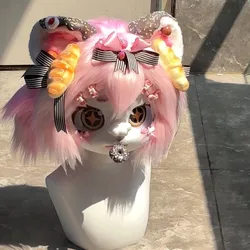 Yis cosplay Furry Head Mask Fursuit Face Base Fursona Kigurumi Kemono Animal Skull Custom Beast Head Handmade Mask