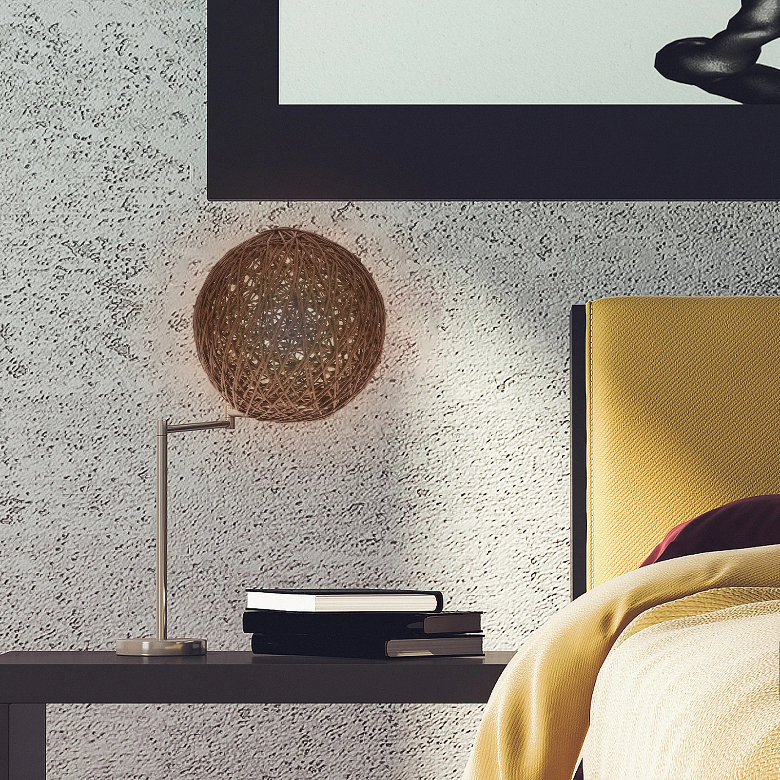 

Rattan Ball Lamp Shade Paper Material Durable Chic Home Ceiling Light Shade Table Lamp Cover Indoor Pendant Light Protector