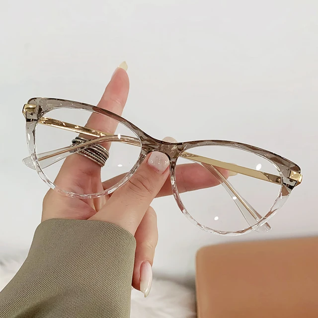 Lunettes anti lumiere bleue pour femmes lunettes d ordinateur montures optiques degre de rayonnement il de chat createur de marque