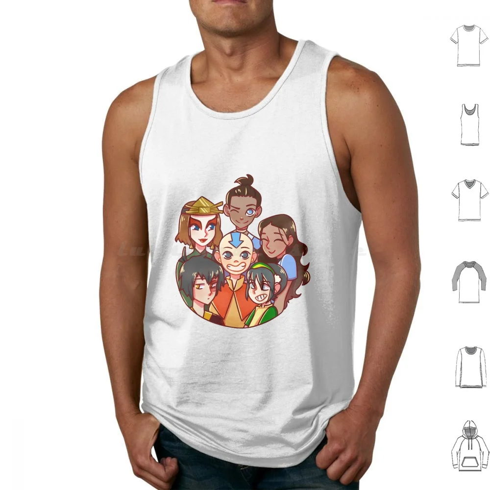 The Gaang Tank Tops Print Cotton The Last Airbender Katara Aang Sokka Suki Toph Zuko Toph Beifong Water Bender